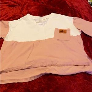 Pink and white tshirt